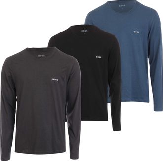 HUGO BOSS Heren Klassiek Logo T-Shirt (Pak van 3) (Veelkleurig)