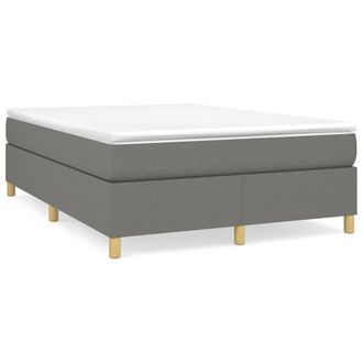 Berkfield Home Box Spring Bed Frame Dark Grey 135x190 cm Double Fabric