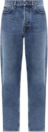 Moncler Jeans, Heren, Blauw, 2Xl, Katoen, Jeans met Logopatch