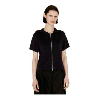 Our Legacy Zip-throughs, female, Black, Size: S Zip-Up Knit Sweater