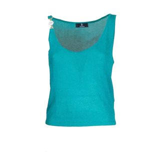 Fracomina Sleeveless Tops, female, Blue, Size: XS Knitted Tank Top