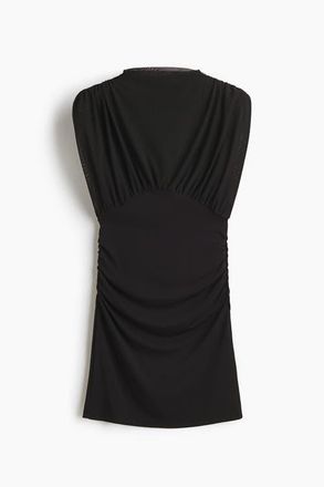 H&M Draped Mini Dress in Black at Nordstrom, Size X-Small