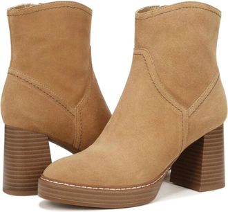 Naturalizer Orlean Boots Womens Golden Caramel Suede Block Heel Bootie Lion904