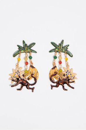 Bimba & Lola Monkeys And Bananas Earrings in Brown at Nordstrom