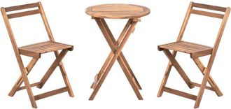 Beliani Beliani - Conjunto De Balc&oacute;n De Madera De Acacia Mobiliario De Jard&iacute;n Plegable Marr&oacute;n Sacile