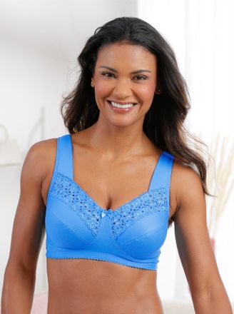 Miss Mary Of Sweden Entlastungs-BH MISS MARY, Damen, Gr. 100, Cup F, aqua, 83% Baumwolle, 10% Elasthan, 7% Polyamid, BHs Entlastungs-BH