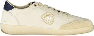 Blauer Witte Sportsneaker met Blauwe Details - Heren - Sneakers - Wit - 40 EU - Schoenen