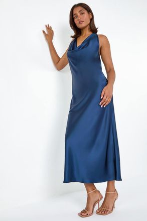 Roman Satin Bias Cut Bodycon Dress