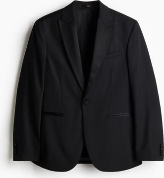 H&M Smokingjacke aus Wollmix in Slim Fit - Schwarz