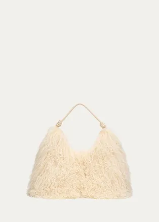 Cult Gaia Solay Curly Shearling Shoulder Bag