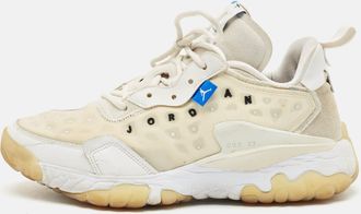 Air Jordan s White Leather And Suede Delta 2 Lace Up Sneakers