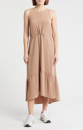 Zella Pursuit Tiered Midi Dress in Tan Portabella at Nordstrom Rack, Size X-Large