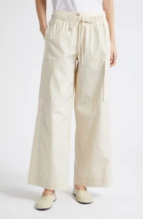 3.1 Phillip Lim Double Waistband Cotton Poplin Pants in Stone at Nordstrom, Size 10