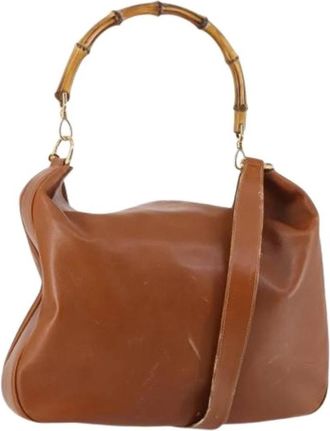 Gucci Pre-owned Lederen Handtas - Dames - Vintage Handtas - Bruin - ONE Size - Leer - Vintage