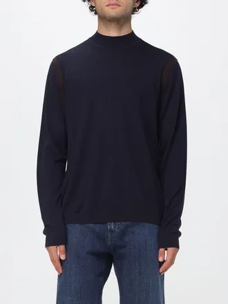 Emporio Armani Maglia a lupetto in cotone con bordi a costine