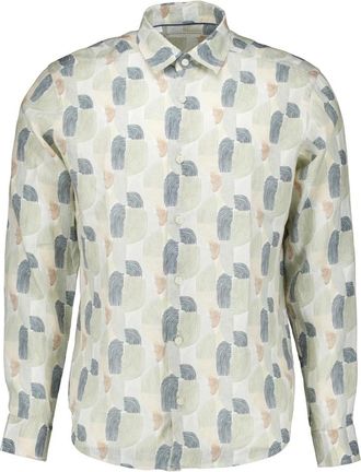 Eton Geometric Print Linnen Overhemd - Heren - Casual Overhemden - Veelkleurig - L - Linnen - Overhemden