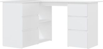 vidaXL Vidaxl - Escritorio De Esquina Madera Contrachapada Blanco 145x100x76 Cm