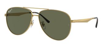 Ray-Ban RB3712D Asian Fit Polarized 001/9A Mens Sunglasses Gold Size 62