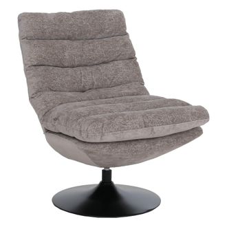 Hhg [nunca Usado] Sill&oacute;n De Sal&oacute;n Hhg-190, Sill&oacute;n De C&oacute;ctel/tapizado/relax, Giratorio, Tejido De Chenilla (470 G/m&sup2;), &Ouml;ko-tex, Acero, Gris Topo-crema
