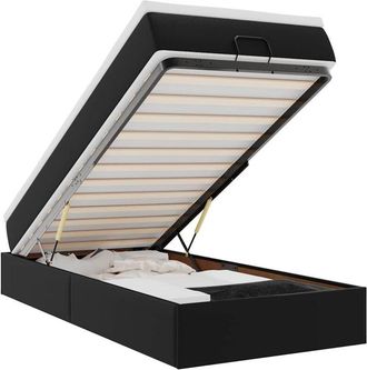 vidaXL Vidaxl - Estructura Cama Otomana Colch&oacute;n Cuero Sint&eacute;tico Negro 90x200 Cm