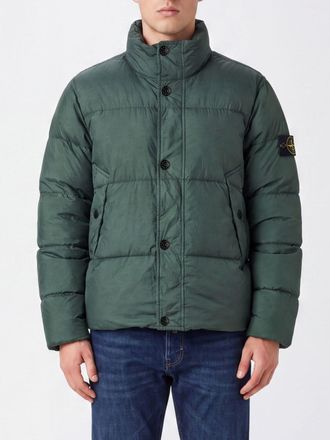 Stone Island Short Quilted Water-Repellent Nylon Down Jacket with Logo