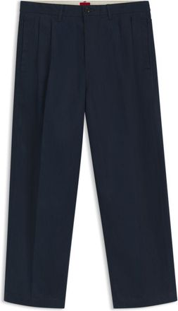 HUGO BOSS Relaxed-fit jeans in dark-blue soft cotton