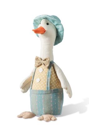 Glitzhome Spring Fabric Boy Duck Figurine in Blue at Nordstrom, Size Medium