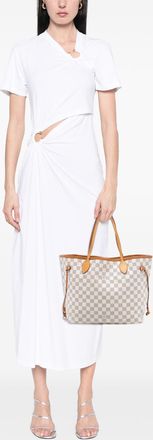 Louis Vuitton Pre-owned Womens Damier Azur Neverfull Mm - Light Grey Textile - One Size