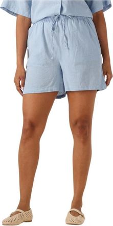 Selected Korte Broeken, Dames, Blauw, S, Linnen, Lichtblauwe Linnen Shorts voor Zonnige Dagen