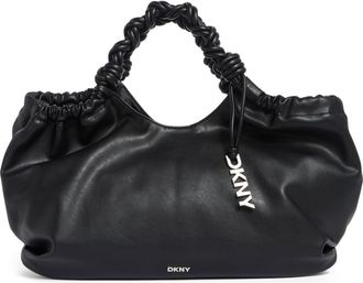 DKNY Pia Faux Leather Tote in Black/Silver at Nordstrom Rack