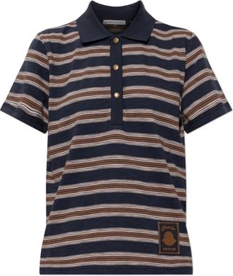 Moncler Polo met streepjespatroon - Dames - Polos - Blauw - XS - Katoen - Tops