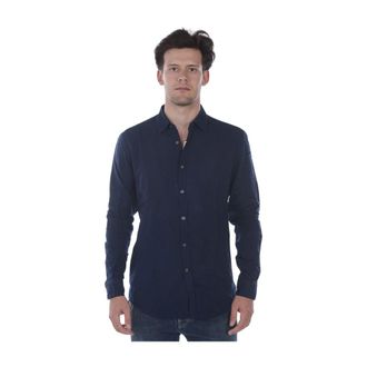 Daniele Alessandrini Camicia Basica Collo Piccolo - male - Daniele Alessandrini - Casual Shirts - Blue - 4XL - Shirts