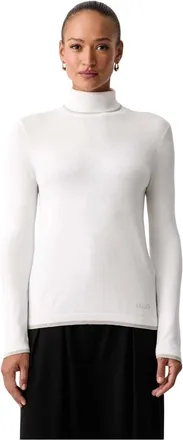Liu Jo Coltrui met Lurex-details - Dames - Truien - Wit - Maat: S Viscose