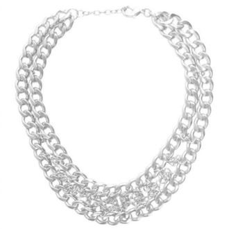 Karine Sultan Womens Statement Necklace In Matte Silver