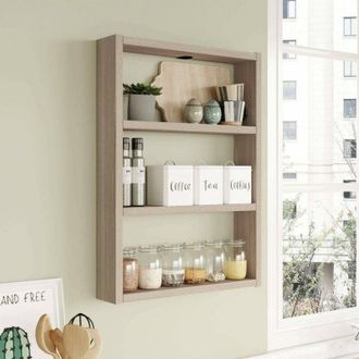 Dmora Dmora - Estanter&iacute;a Dalbier, Estante, Estante De Pared, Estanter&iacute;as Multiusos, 43x9h60 Cm, Roble