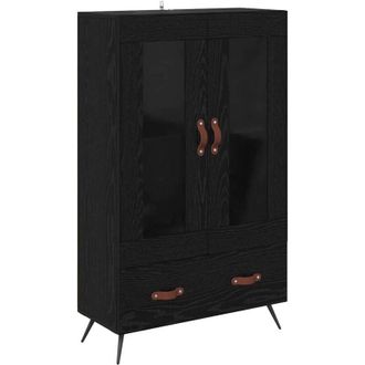 vidaXL Alacena Con Caj&oacute;n Roble Negro 69,5 X 31 X 115 Cm Vidaxl