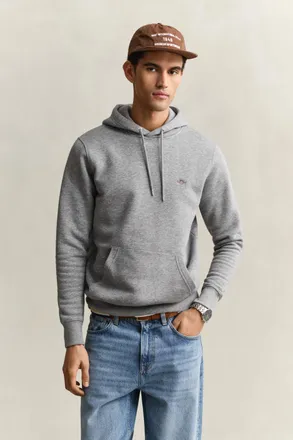 GANT Men Shield Hoodie (XXXL) GREY MELANGE