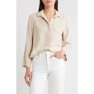 Bella Dahl Shirttail Button-Up Shirt in Linen Sand at Nordstrom, Size X-Small