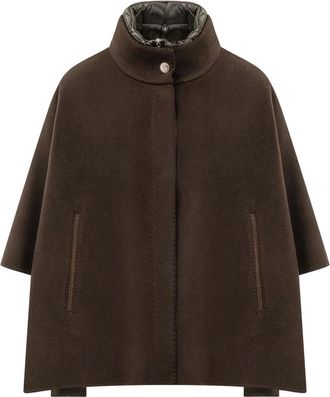 Moorer Cape in Lana e Cashmere - - Jackets - Donna - Marrone - XS