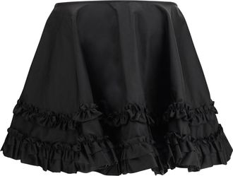 Ganni Womens Duchesse Nylon Mini Frill Skirt Black