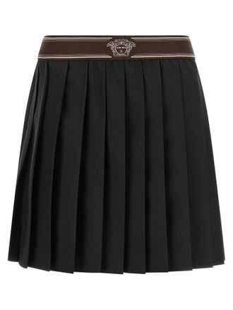 Versace Black Wool Long Womens Skirt