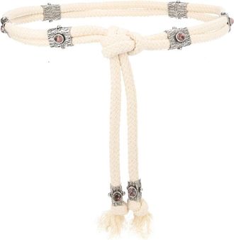Isabel Marant Natural Braided Rope Stone Accents Belt