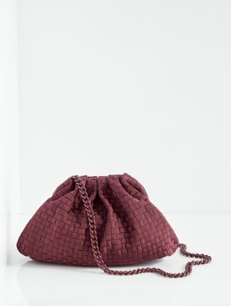 Talbots Gathered Grosgrain Clutch - Red Wine - 001 Talbots