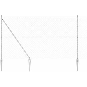 vidaXL Valla De Eslabones De Cadena Con Postes Plateado 1.5 X 10 M Vidaxl