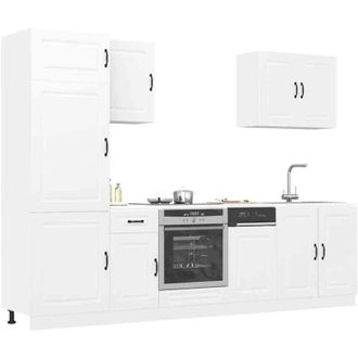 vidaXL Vidaxl - Mueble De Cocina Kalmar Blanco 7 Piezas Madera Contrachapada