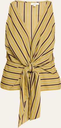 A.L.C. Elle Stripe Sleeveless Tie-Front Top