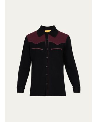 Guest In Residence Mens Colorblocked Cashmere Shirt