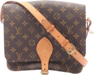 Louis Vuitton Pre-owned Cross Body Bags, female, Brown, Size: ONE SIZE Pre-owned Cartouchiere GM Monogram Coated Canvas Leather Shoulder Bag