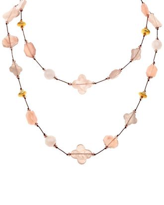 Margo Morrison Vermeil Rose Quartz, Pink Chalcedony Toggle Necklace