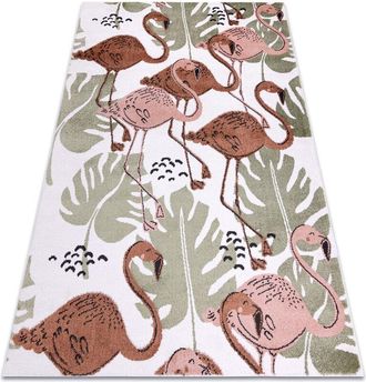 RugsX Rugsx - Alfombra Fun Flami Para Ni&ntilde;os Flamencos Crema Multicolour 160x220 Cm